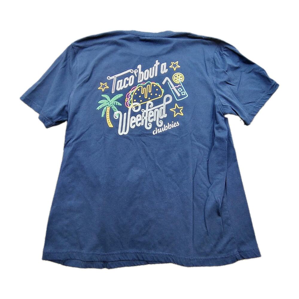 Chubbies Taco Bout A Weekend Navy Blue Pocket Tee T-Shirt Mens size XL Fast Ship
